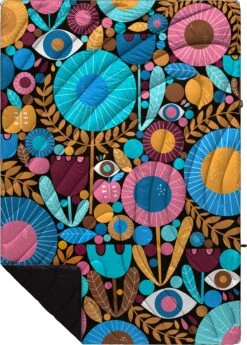 Rumpl Original Puffy Blanket - Printed 1-Person -Travel Essentials Shop TPPB LC1 1 NIGHT GARDEN LISACONGDON